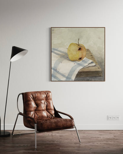 Apple framed still life art print on the wall. By Adi Radai