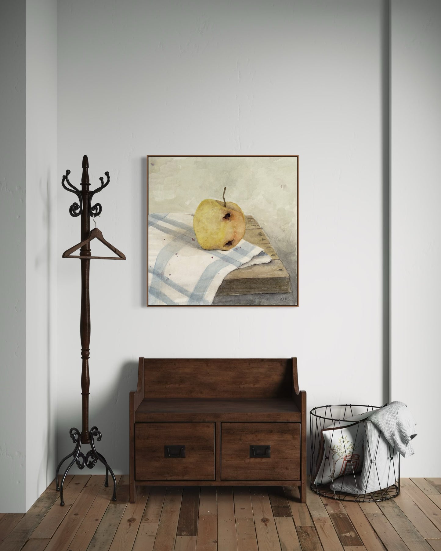 Apple framed still life art print on the wall. By Adi Radai