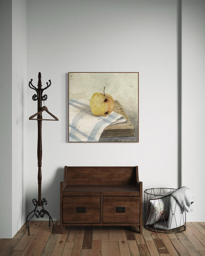 Apple framed still life art print on the wall. By Adi Radai
