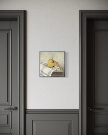 Apple framed still life art print on the wall. By Adi Radai